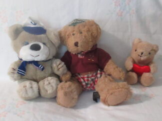 Russ Teddy Bears - Chip, Admiral and Bear with Red Heart