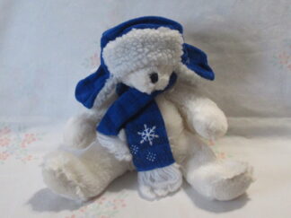 Atico International - White Bear with Blue Hat and Scarf