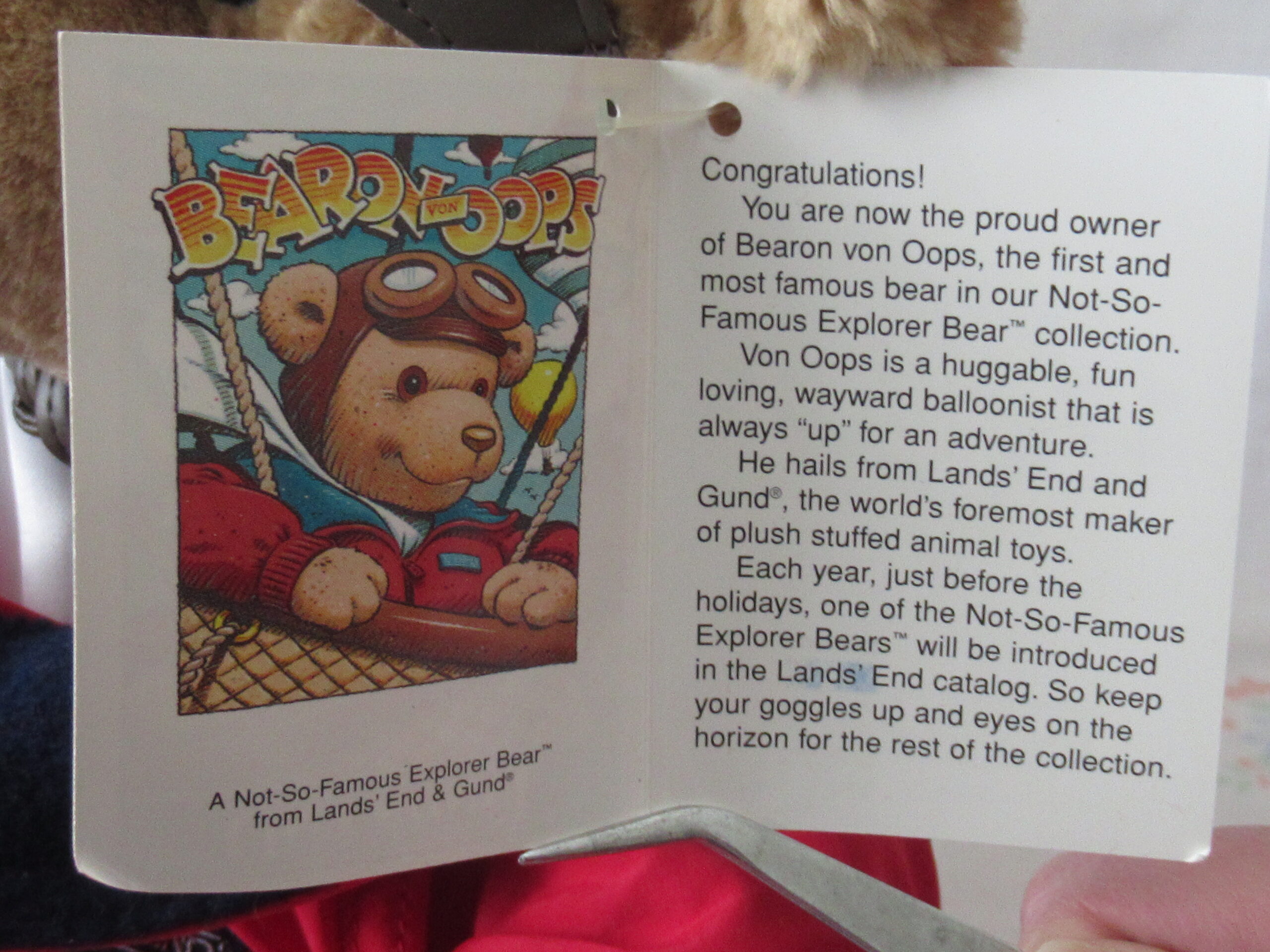 Gund for Lands End Explorer Bears - Bearon von Oops - Image 5