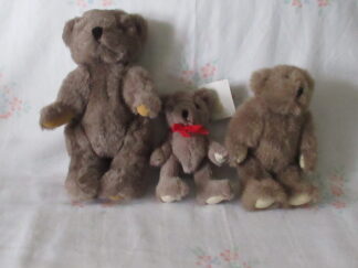 Lot of 3 Teddy Bears - 9 inch, 5 inch and 7 inch