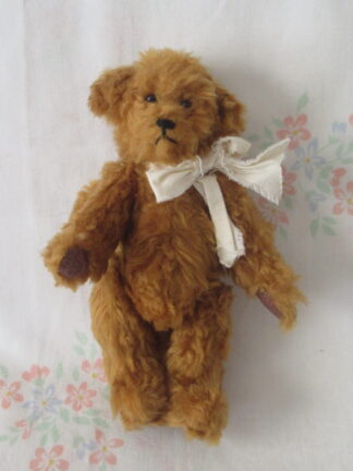 7.5 Inch Jointed Brown Teddy Bear with Cream Bow