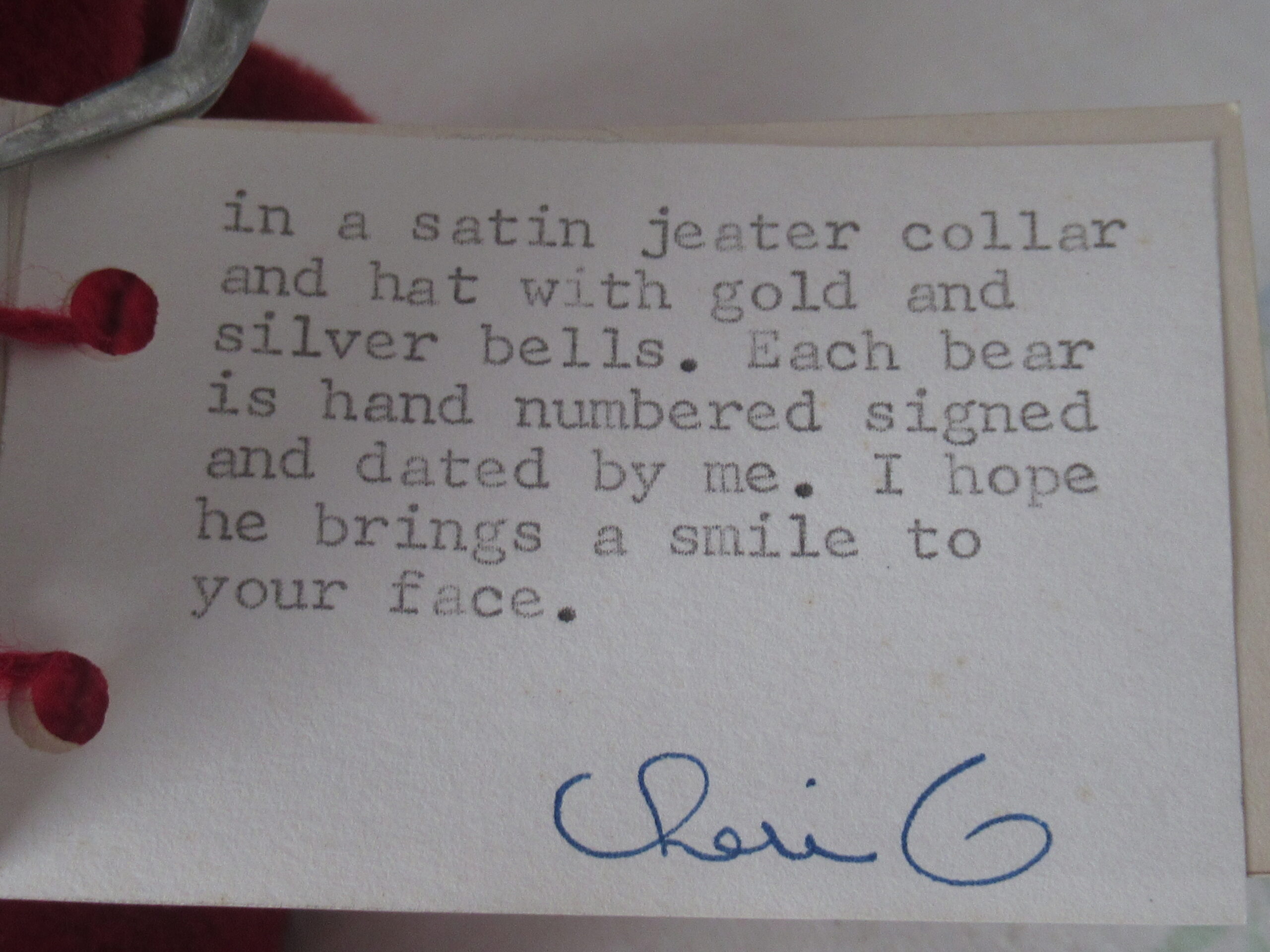 Jester Bear by Cherry Bears - 1993 Limited Edition - Image 7