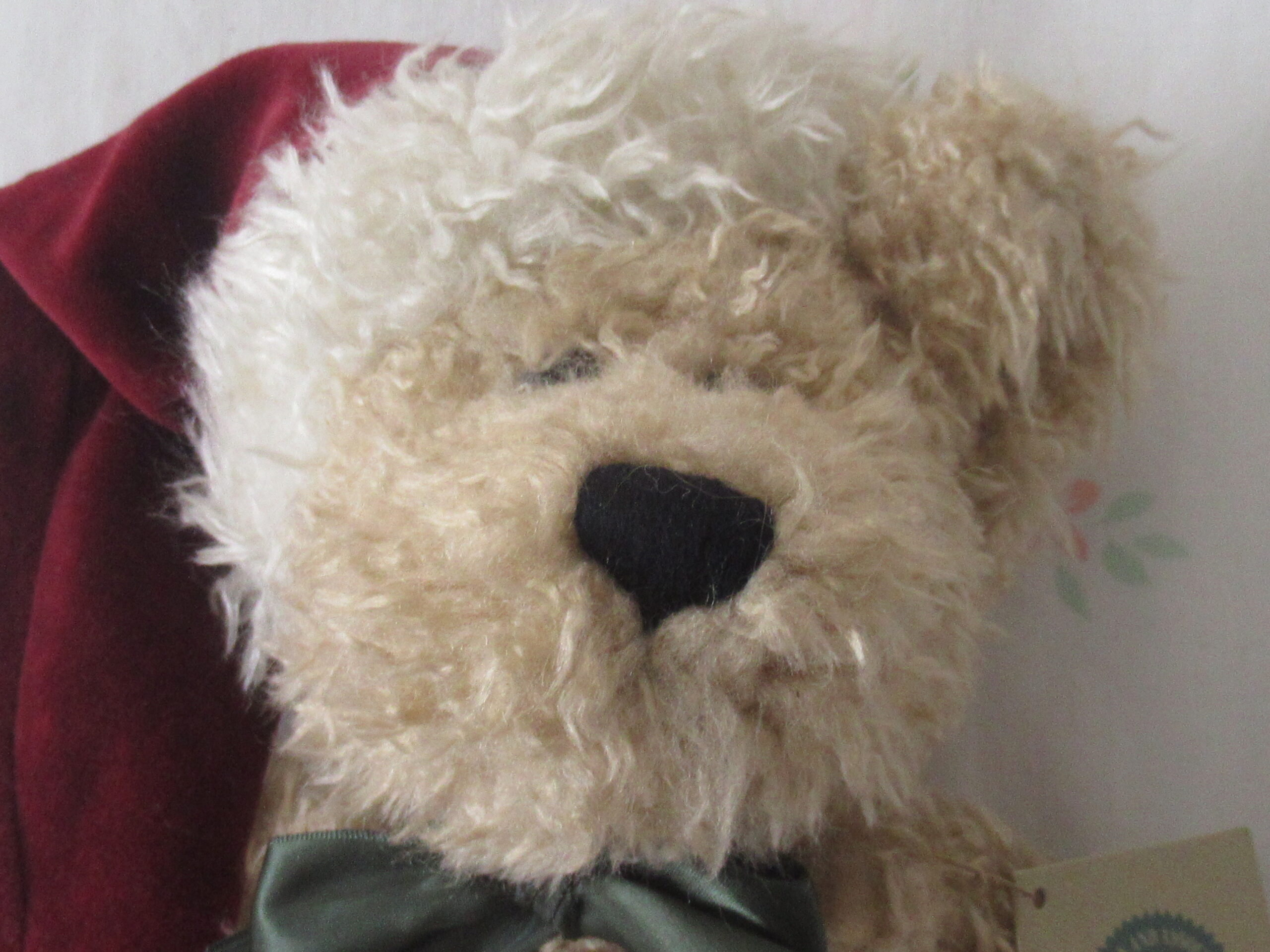 Boyds Bear with Santa Cap and Believe Stocking - Image 2