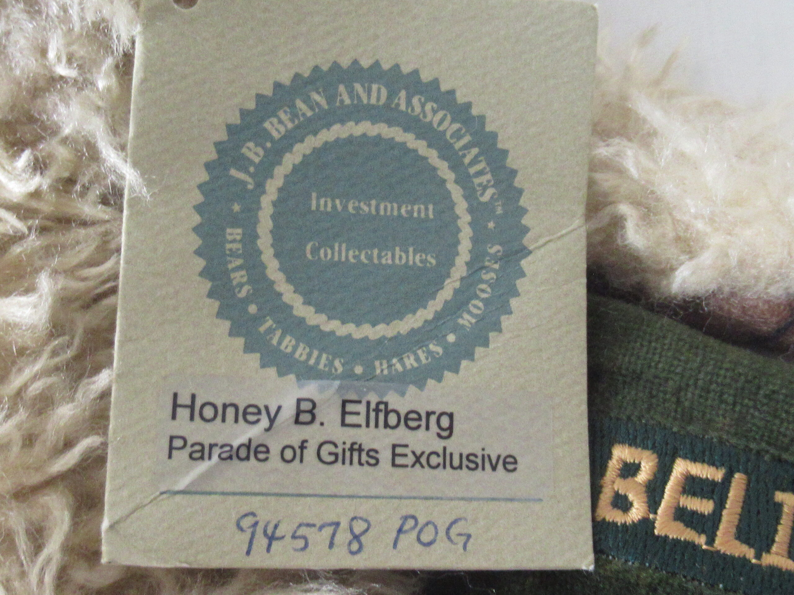 Boyds Bear with Santa Cap and Believe Stocking - Image 6