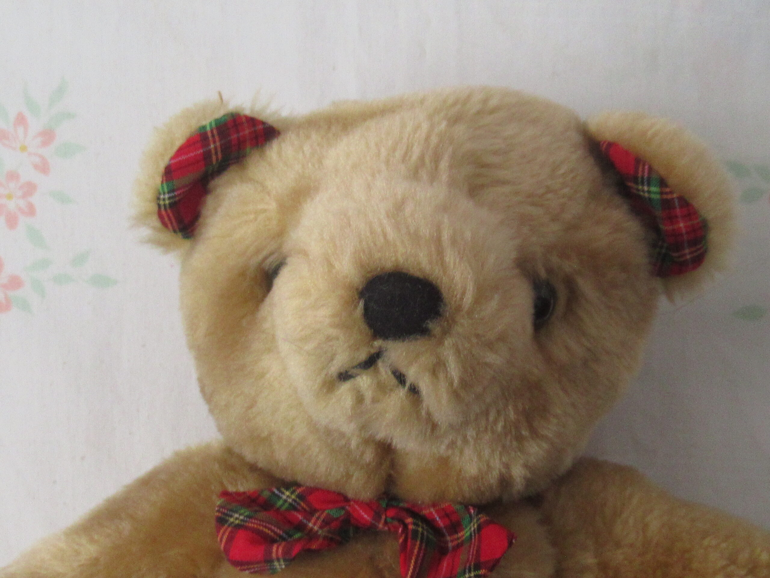 Macy's Teddy Bear with Plaid Bow, Ears and Paws - Image 2