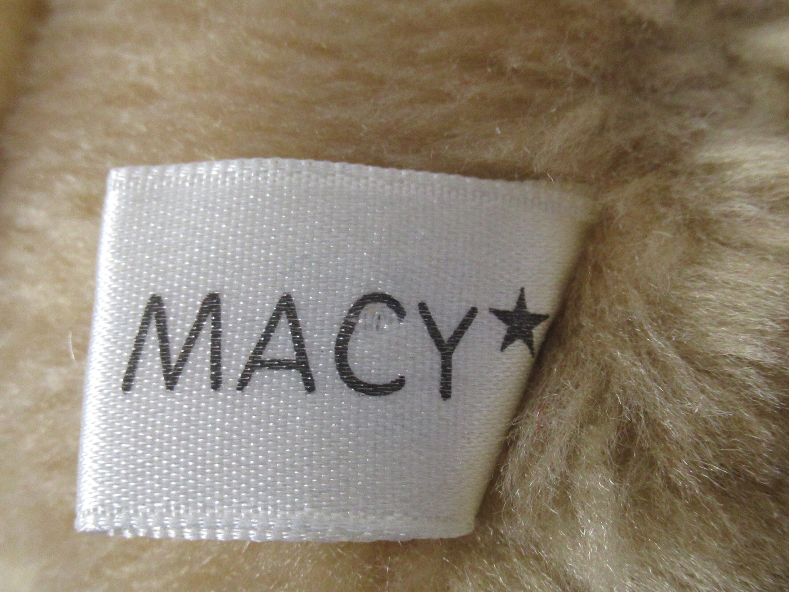 Macy's Teddy Bear with Plaid Bow, Ears and Paws - Image 6