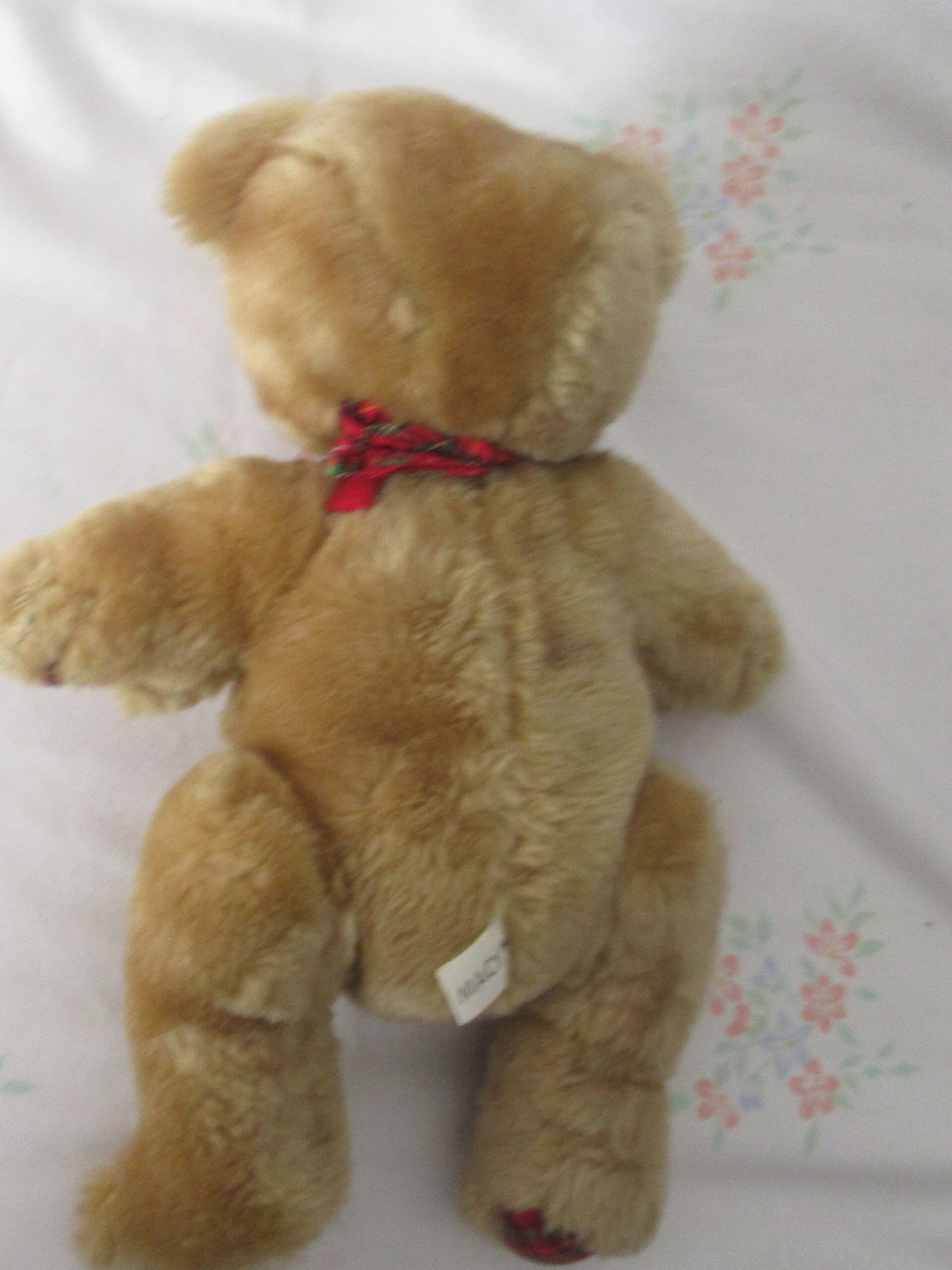 Macy's Teddy Bear with Plaid Bow, Ears and Paws - Image 3