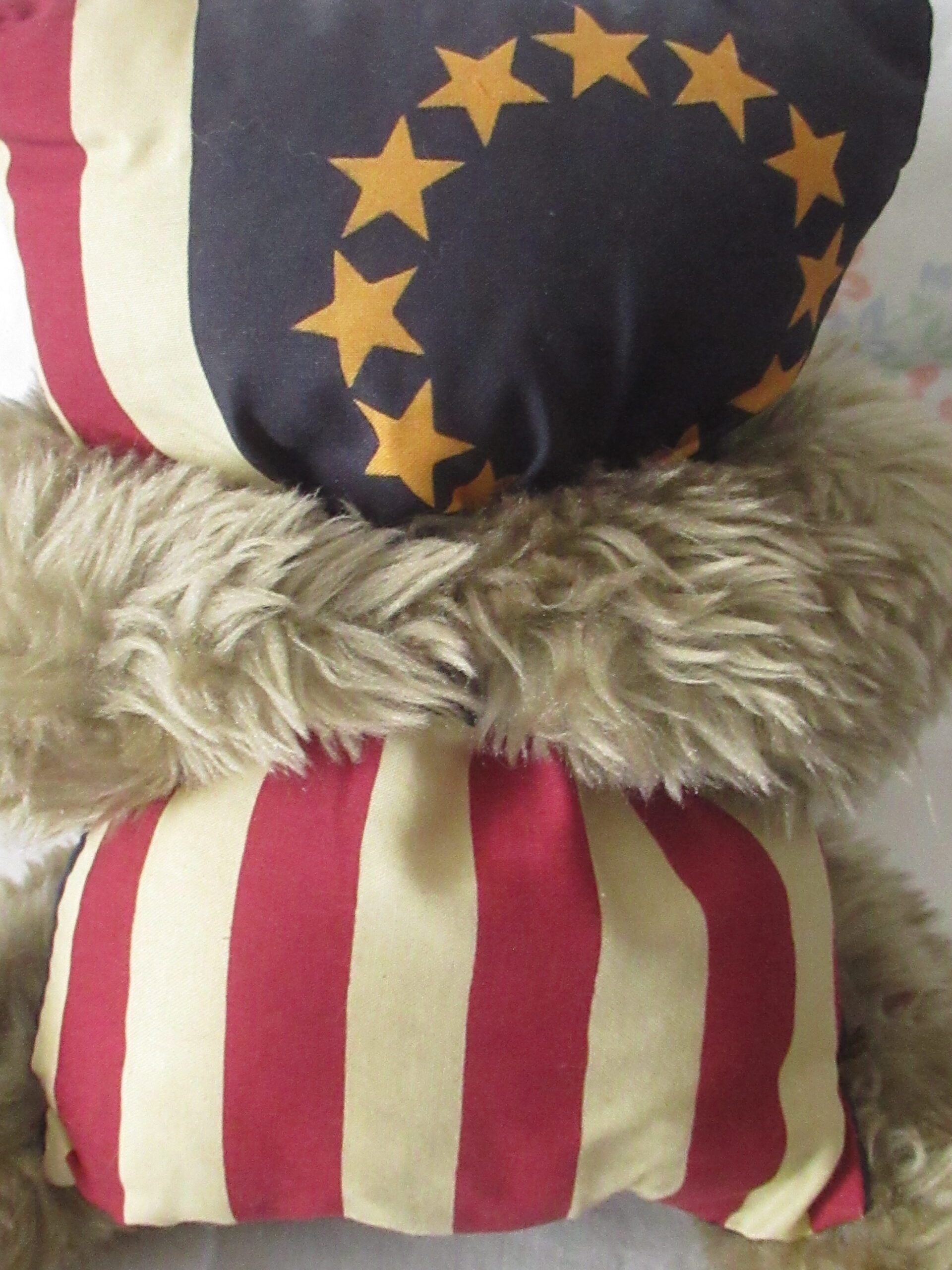 Crazy Mountain Sitting Teddy Bear with Flag Pillow - Image 5